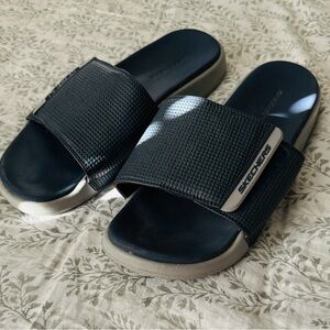 Skechers Navy Slide Sandals